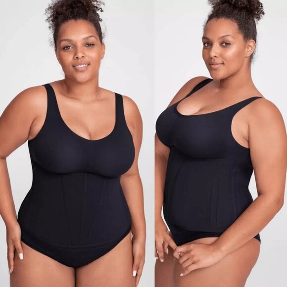 Honeylove Other - Honeylove Boldness Body Contouring Bodysuit Black Vamp Waist Cincher Trainer XL